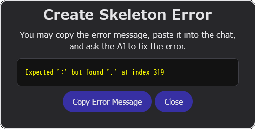 GPUSims error dialog